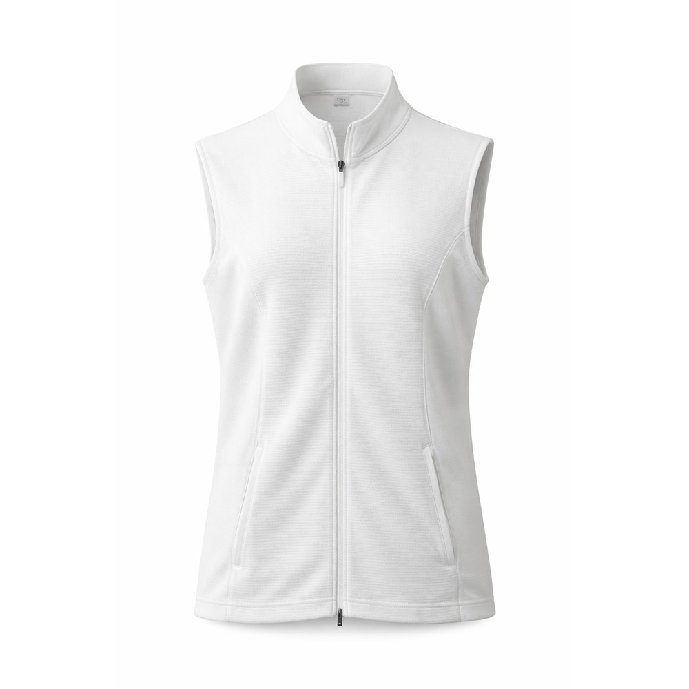 Greg Norman Golf Vest Womens Large White Ribbed Full Zip Layering